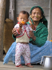 Chintang grandmother with child